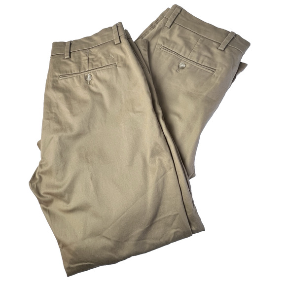 Dockers Pants Flex Comfort Signature Khaki 2 Pair Men 36 29 Straight Leg Work - Picture 1 of 12